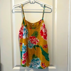 Old Navy Large Yellow Floral Tank Top w/ adjustable straps